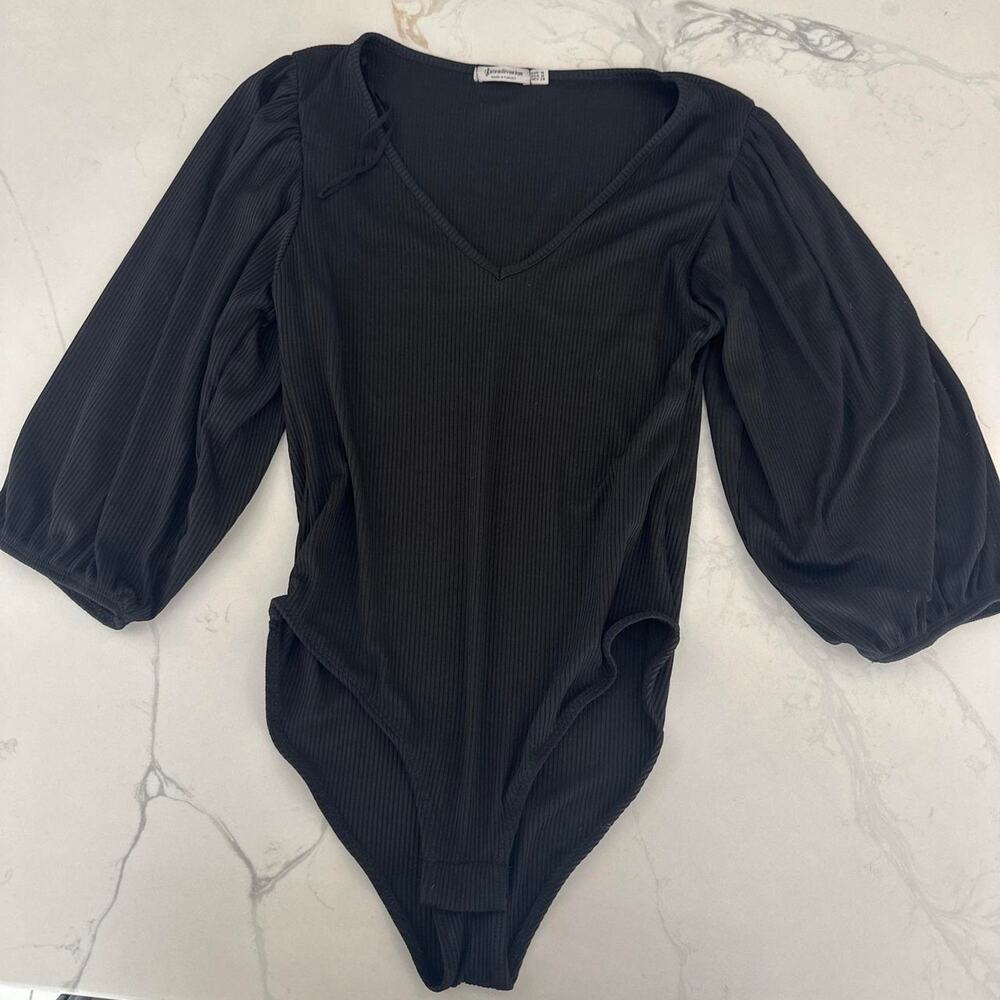 Asos black balloon sleeve bodysuit